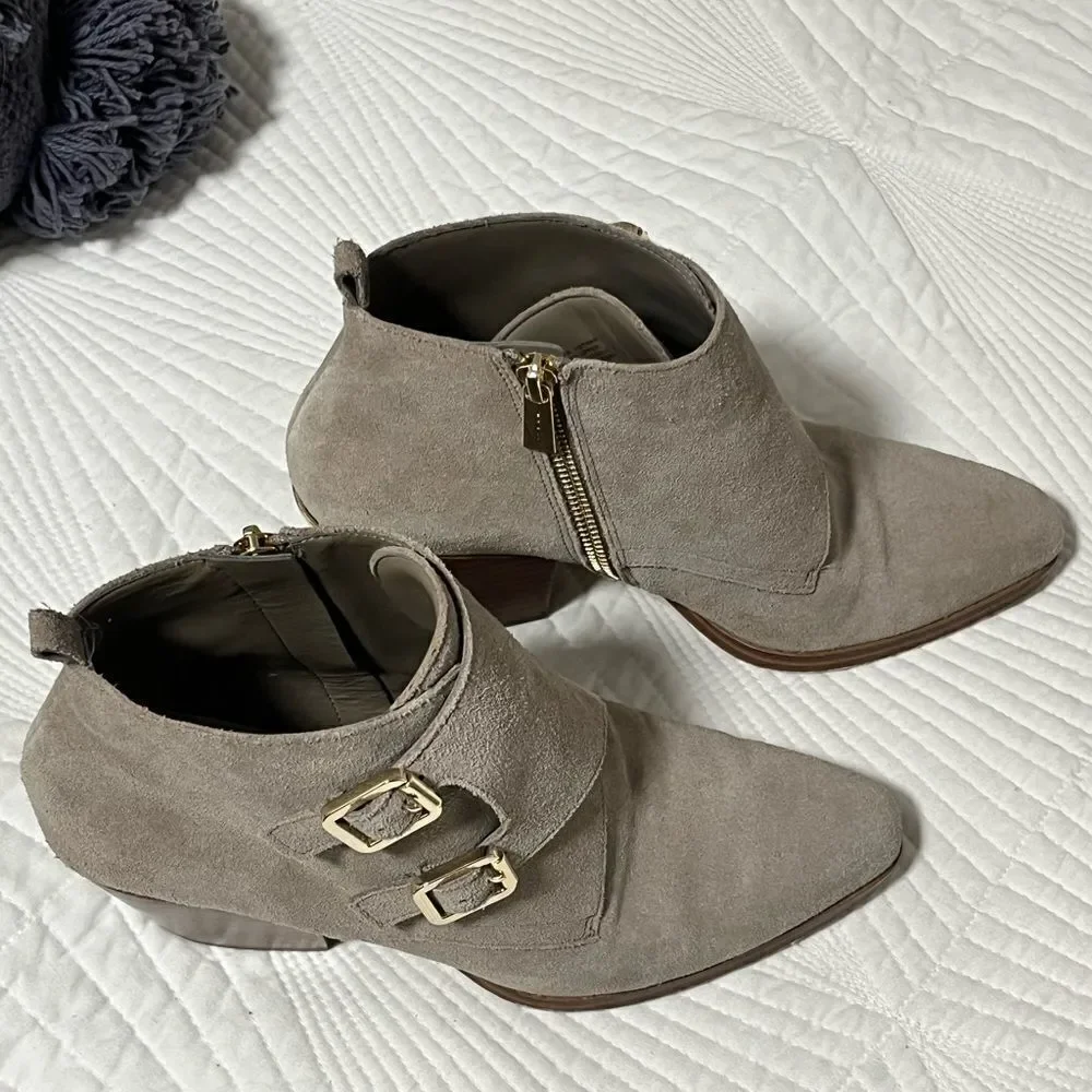 Michael Kors Gray Suede Loni Ankle Booties (7)